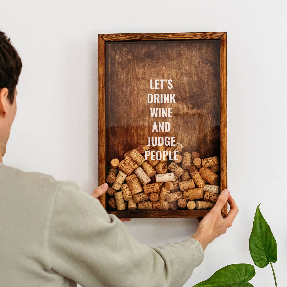 Wijndecor, wijnkurkhouder „Let's Drink Wine” wijnbord