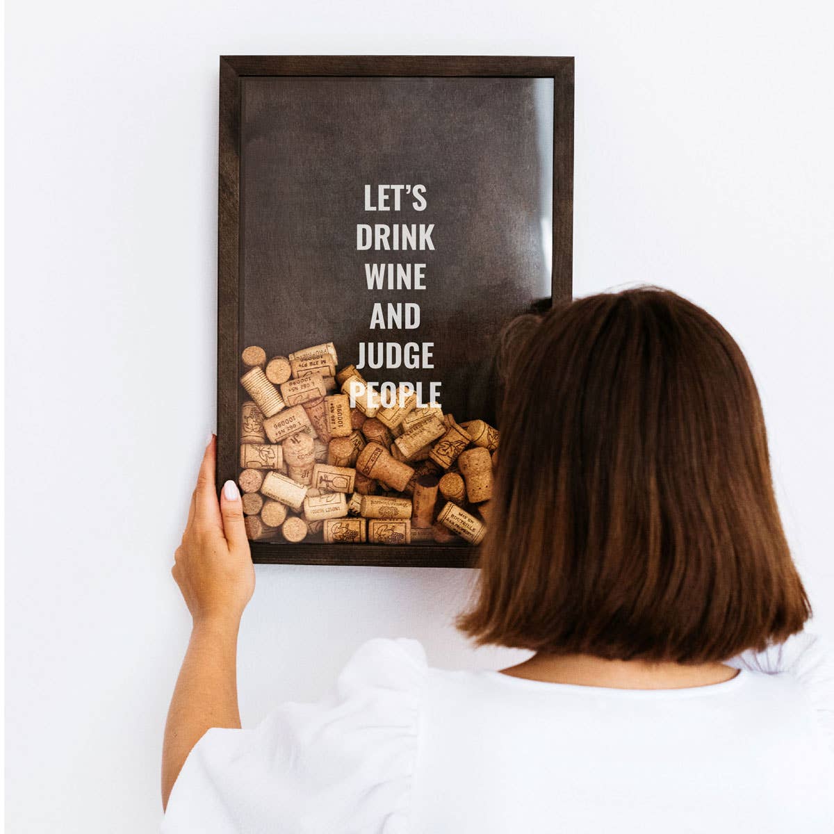 Wijndecor, wijnkurkhouder „Let's Drink Wine” wijnbord