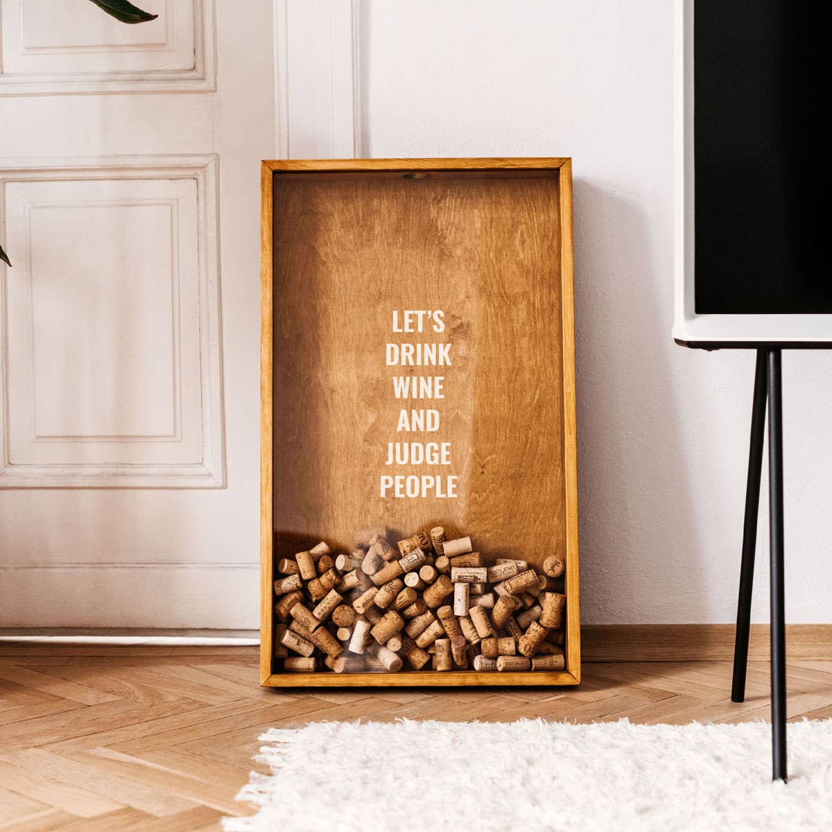Wijndecor, wijnkurkhouder „Let's Drink Wine” wijnbord