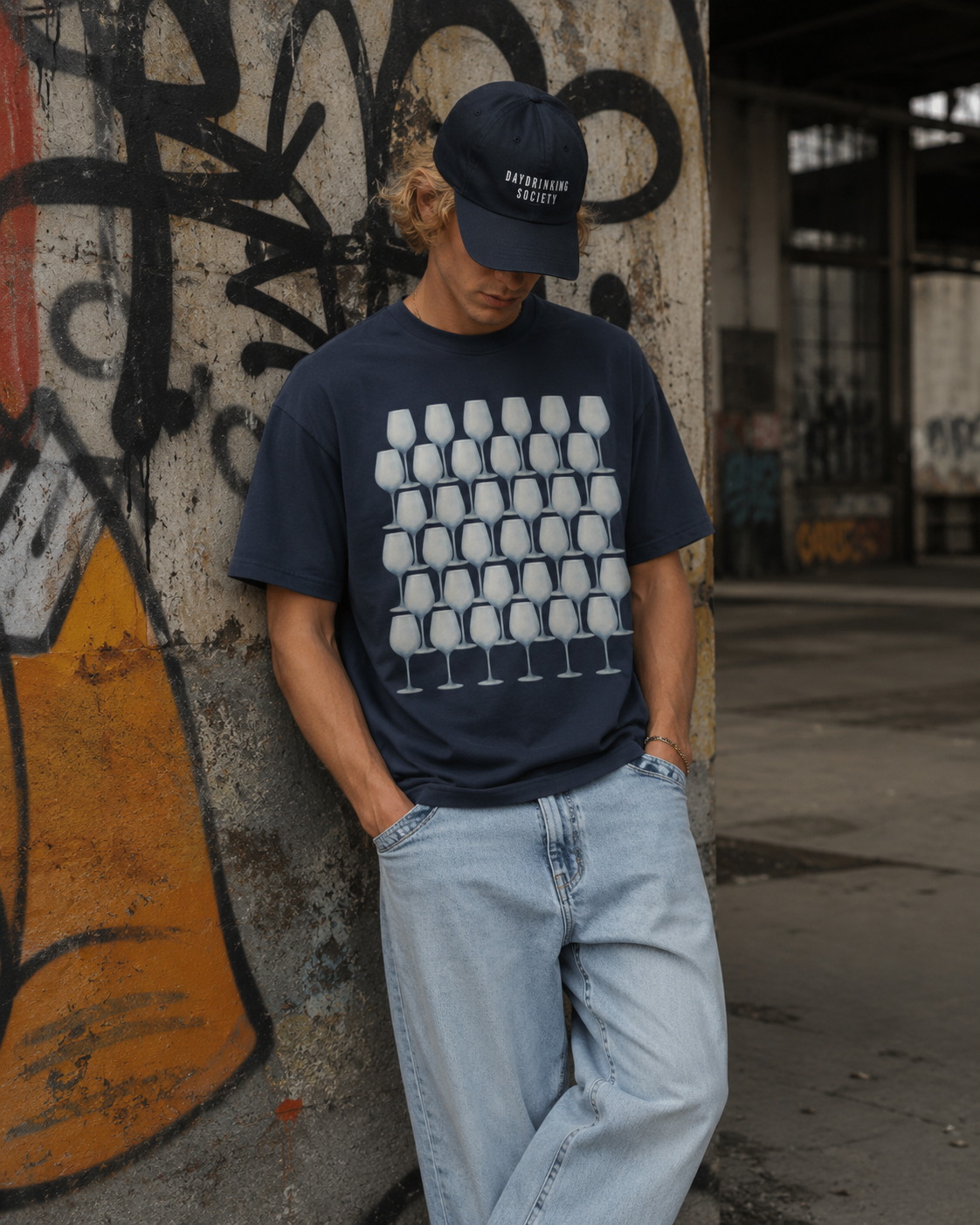 Classic fit tee 'wine glasses'