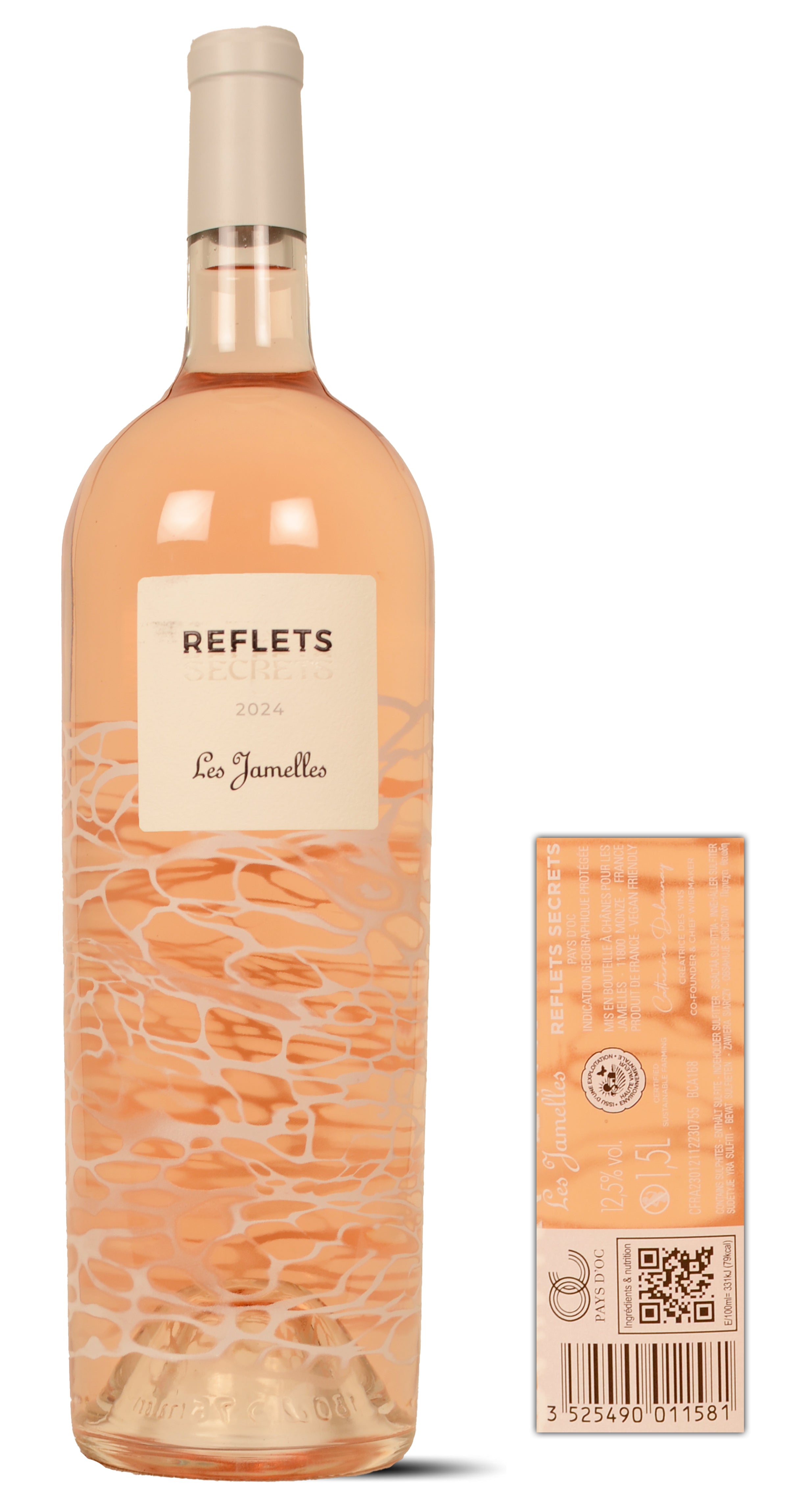 2024 - Les Jamelles - MAGNUM - REFLETS SECRETS Screwcap - Vin de Pays d'Oc - Grenache - Cinsault - Syrah - Mourvèdre - 1,5 Ltr. - Rosé