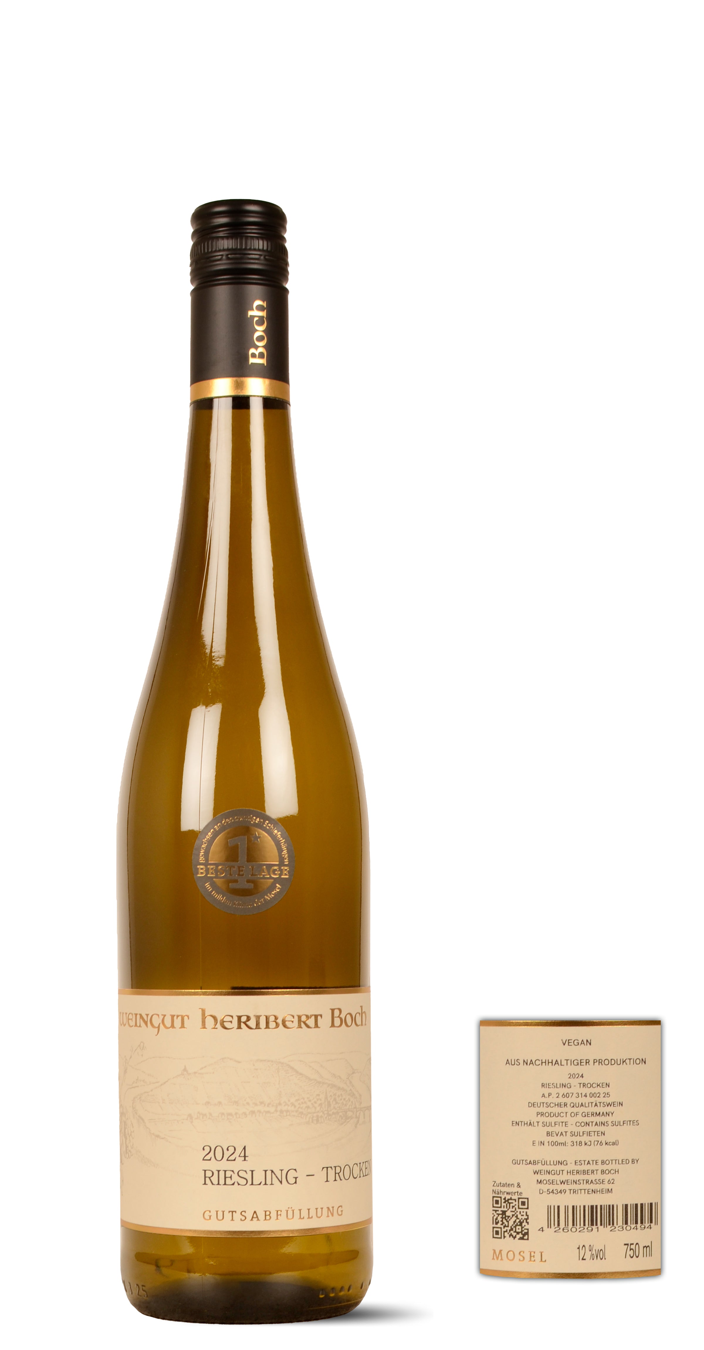 2024 - Weingut H. Boch - Riesling Trocken - Riesling - 0,75 Ltr. - Weiss