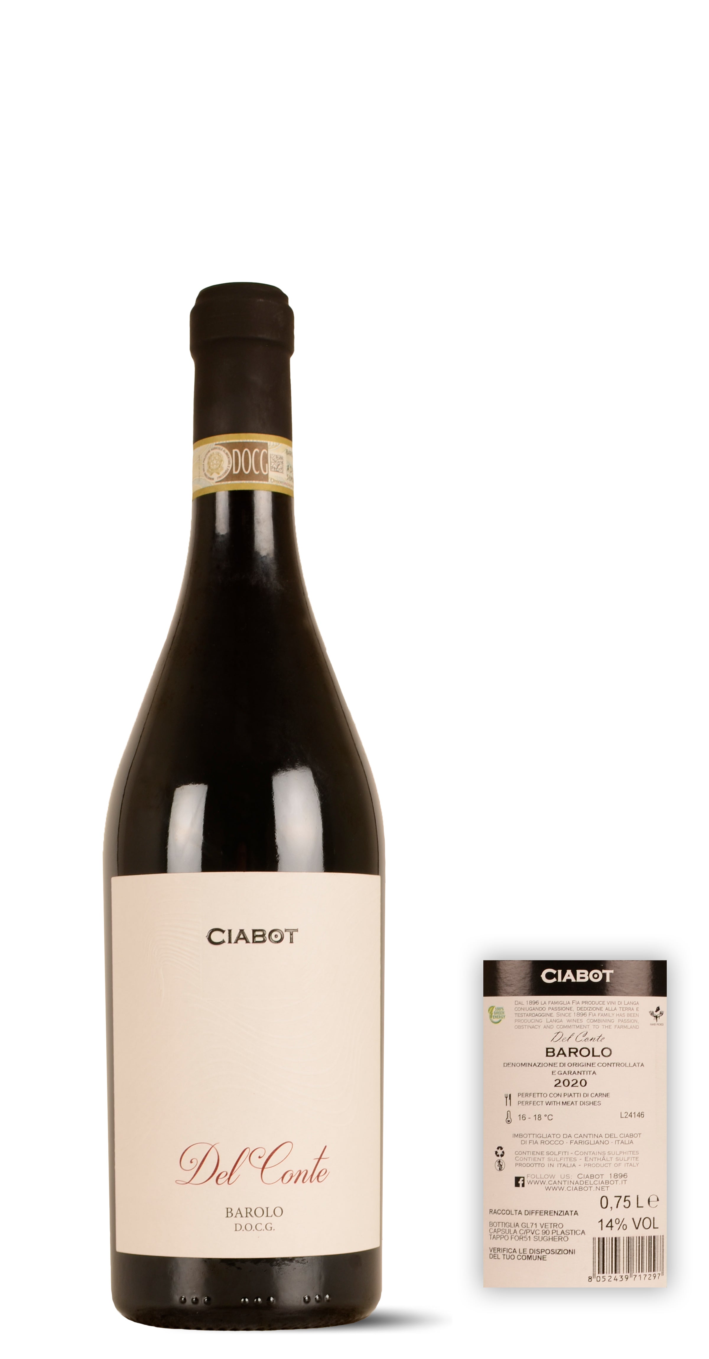 2021 - Ciabot - Barolo DOCG - Del Conte - 0,75 Ltr. - Rosso