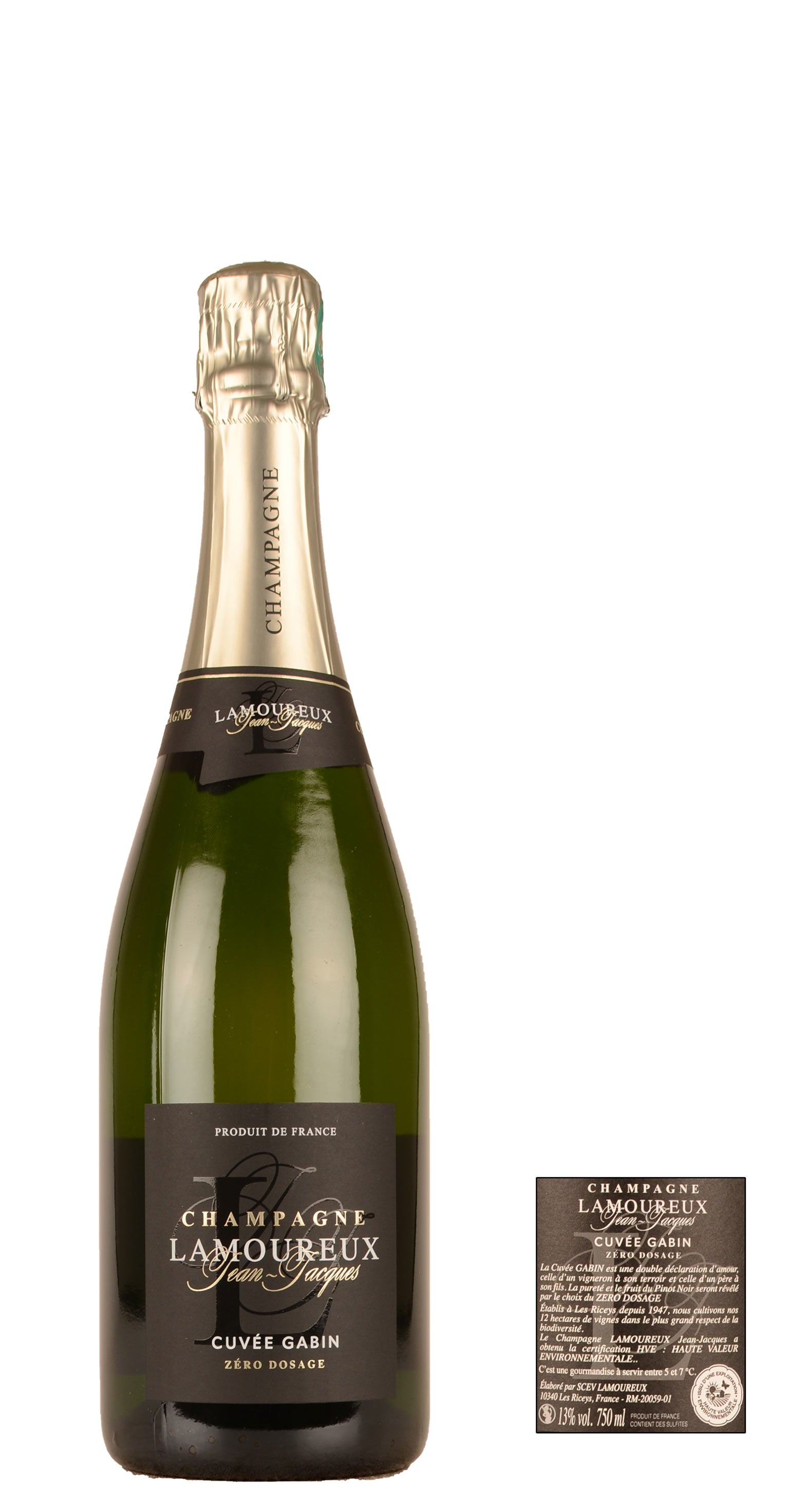 Champagne Lamoureux - Cuvée Gabin - Zero Dosage - 0,75 Ltr. - Blanc