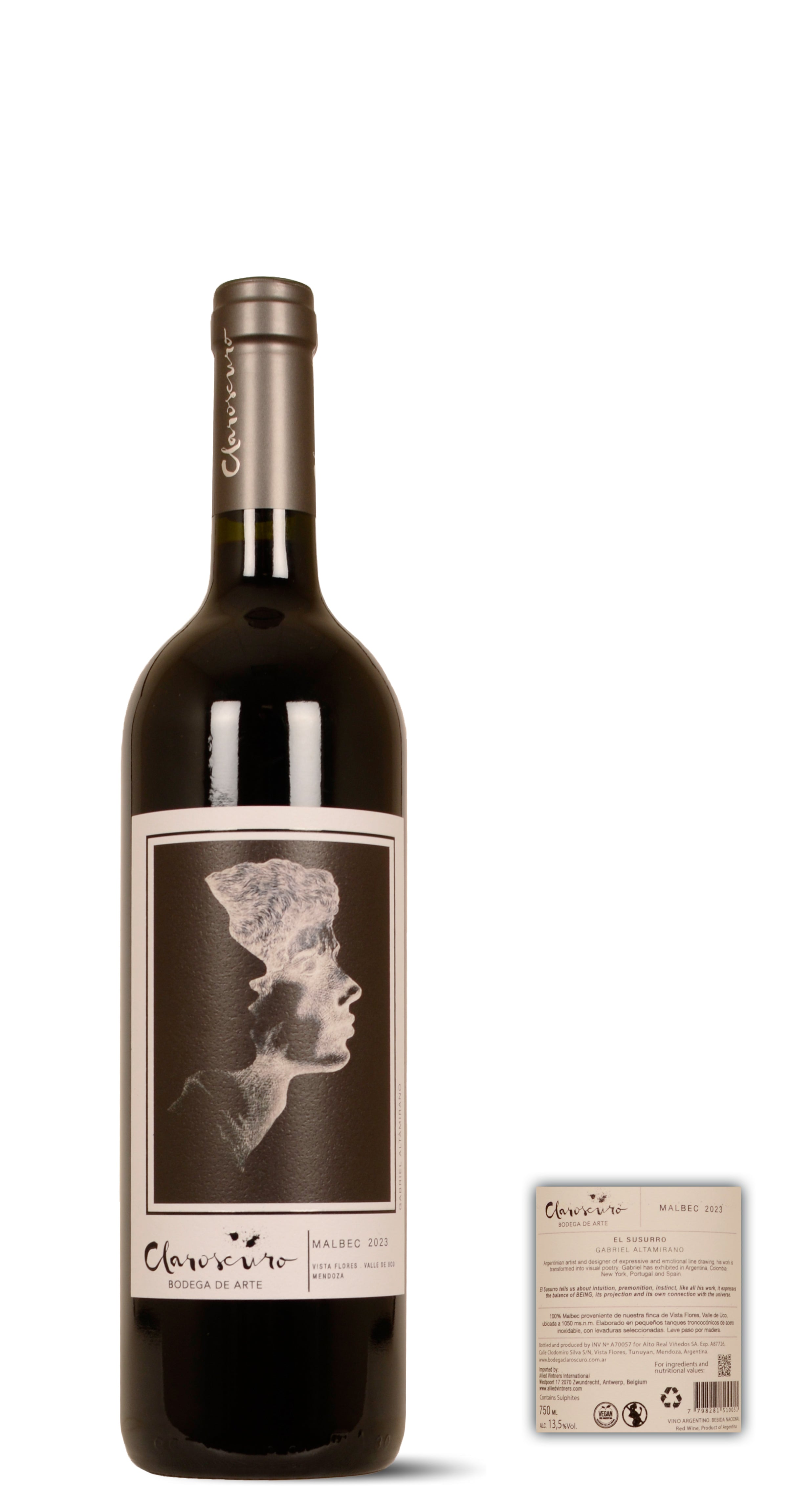 2023 - Claroscuro - Uco Valley - Bodega de Arte - Malbec - 0,75 Ltr. - Tinto