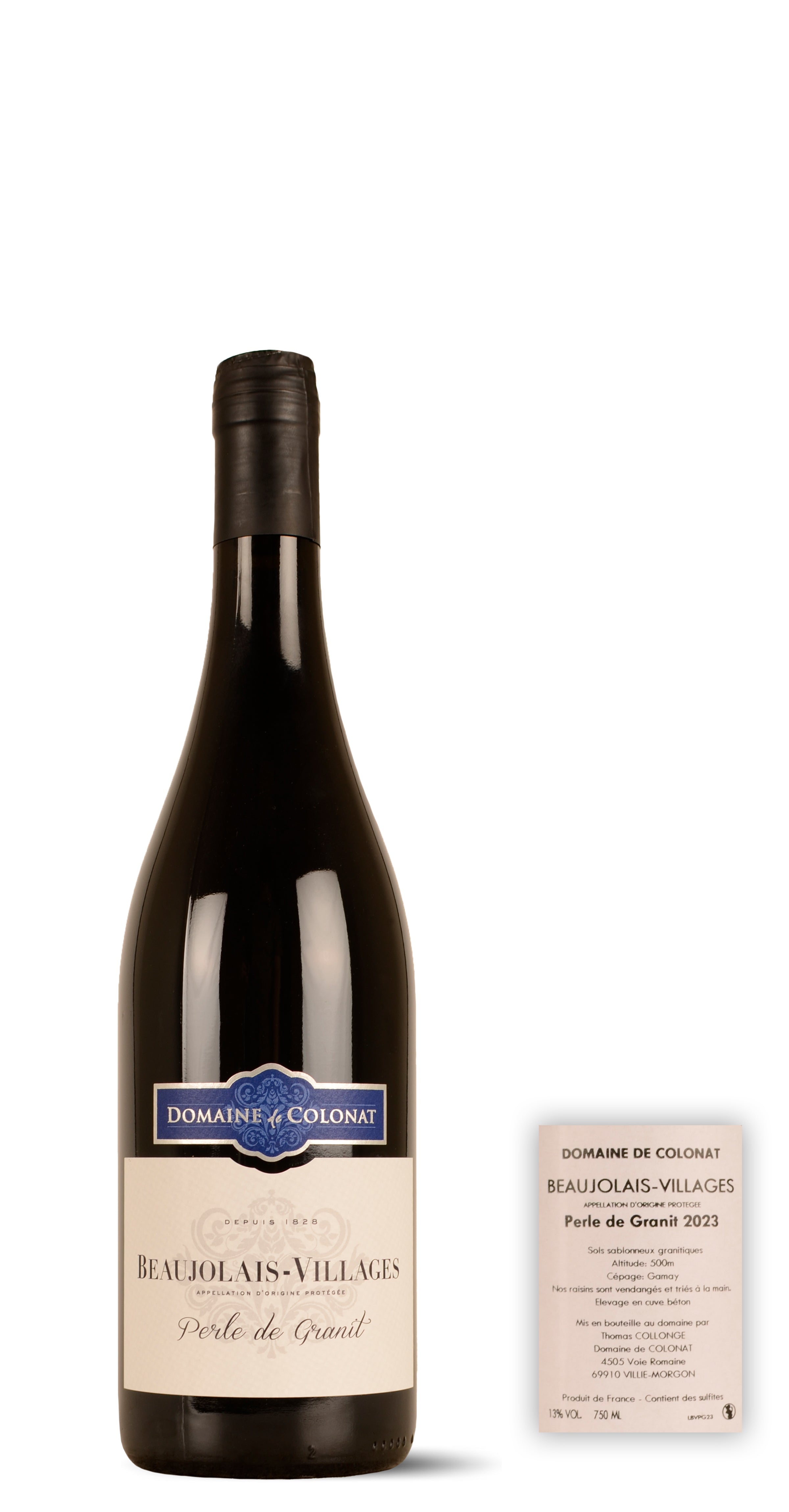 2023 - Domaine de Colonat - Beaujolais-Villages - Perle de Granit - 0,75 Ltr. - Rouge