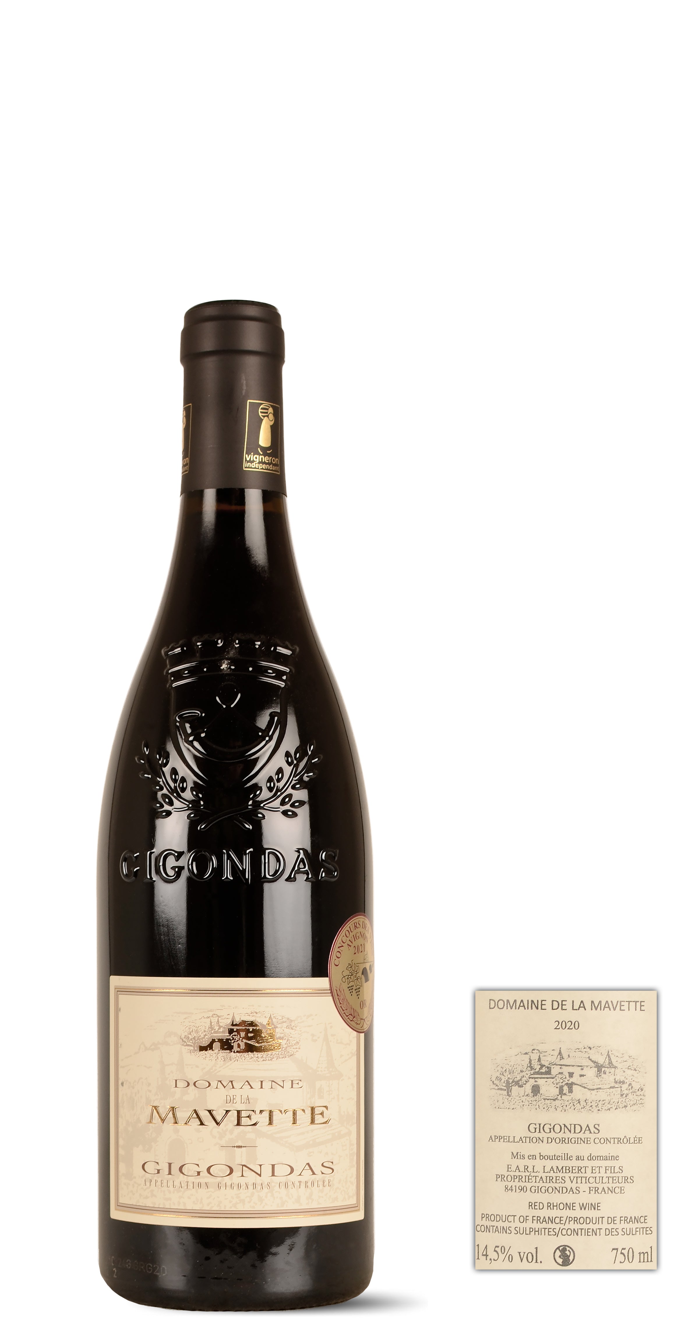 2020 - Domaine de la Mavette - Gigondas - 0,75 Ltr. - Rouge