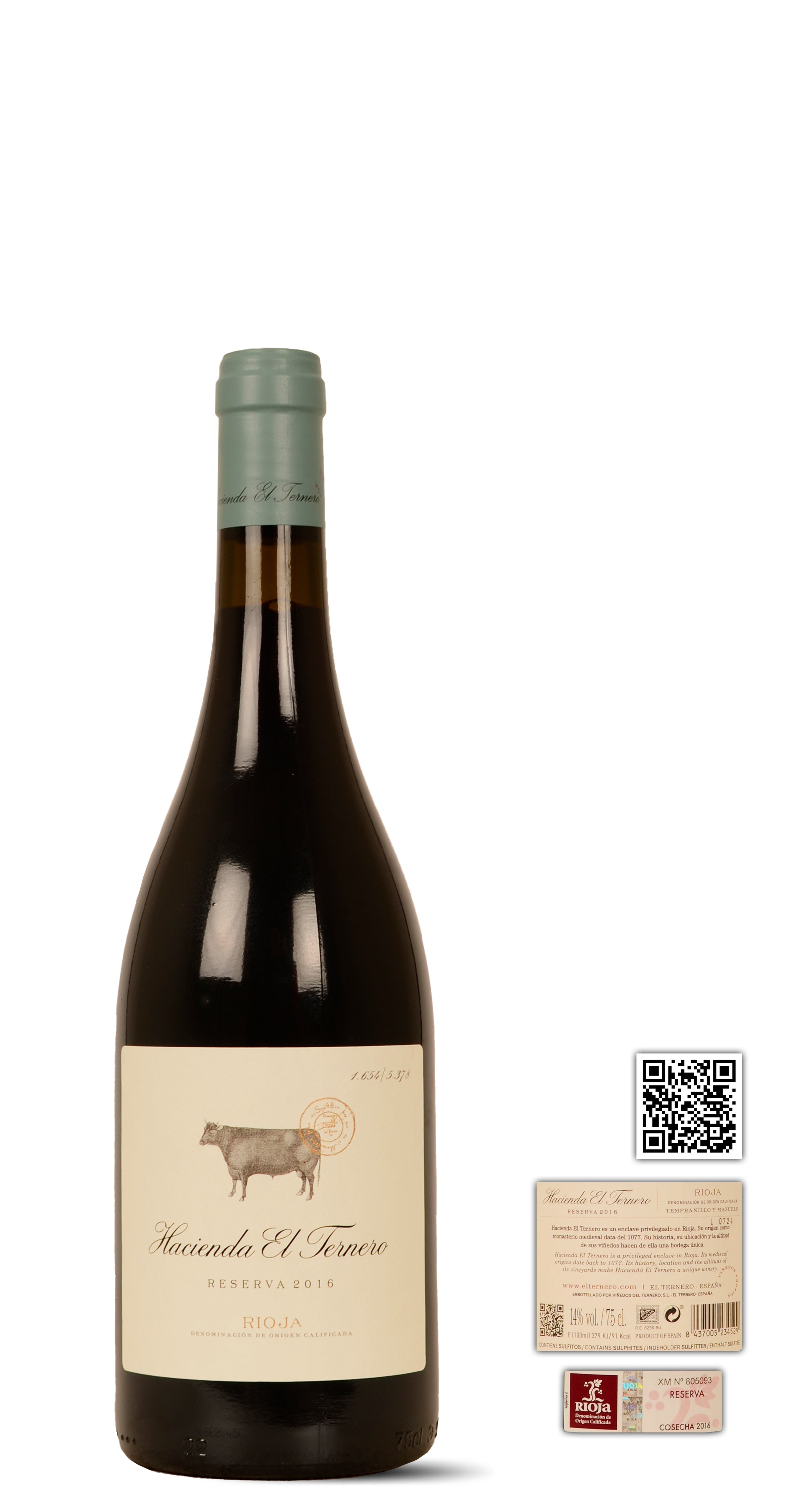 2016 - Hacienda El Ternero - Rioja Reserva 20 months in French oak barrels - 95% Tempranillo, 5% Mazuelo - 0,75 Ltr. - Tinto