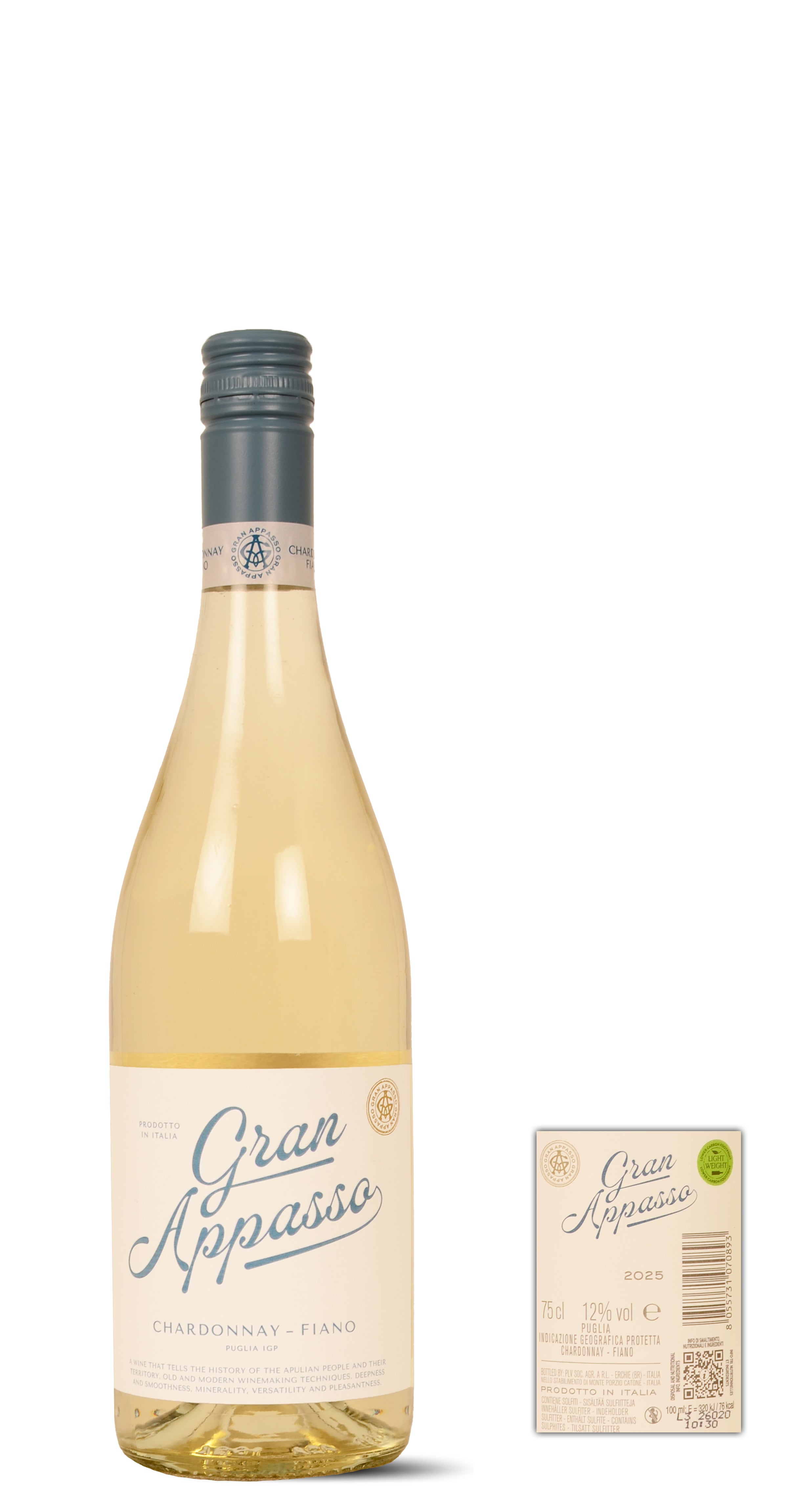 2025 - GRAN Appasso - Chardonnay - Fiano - Puglia - 0,75 Ltr. - Bianco