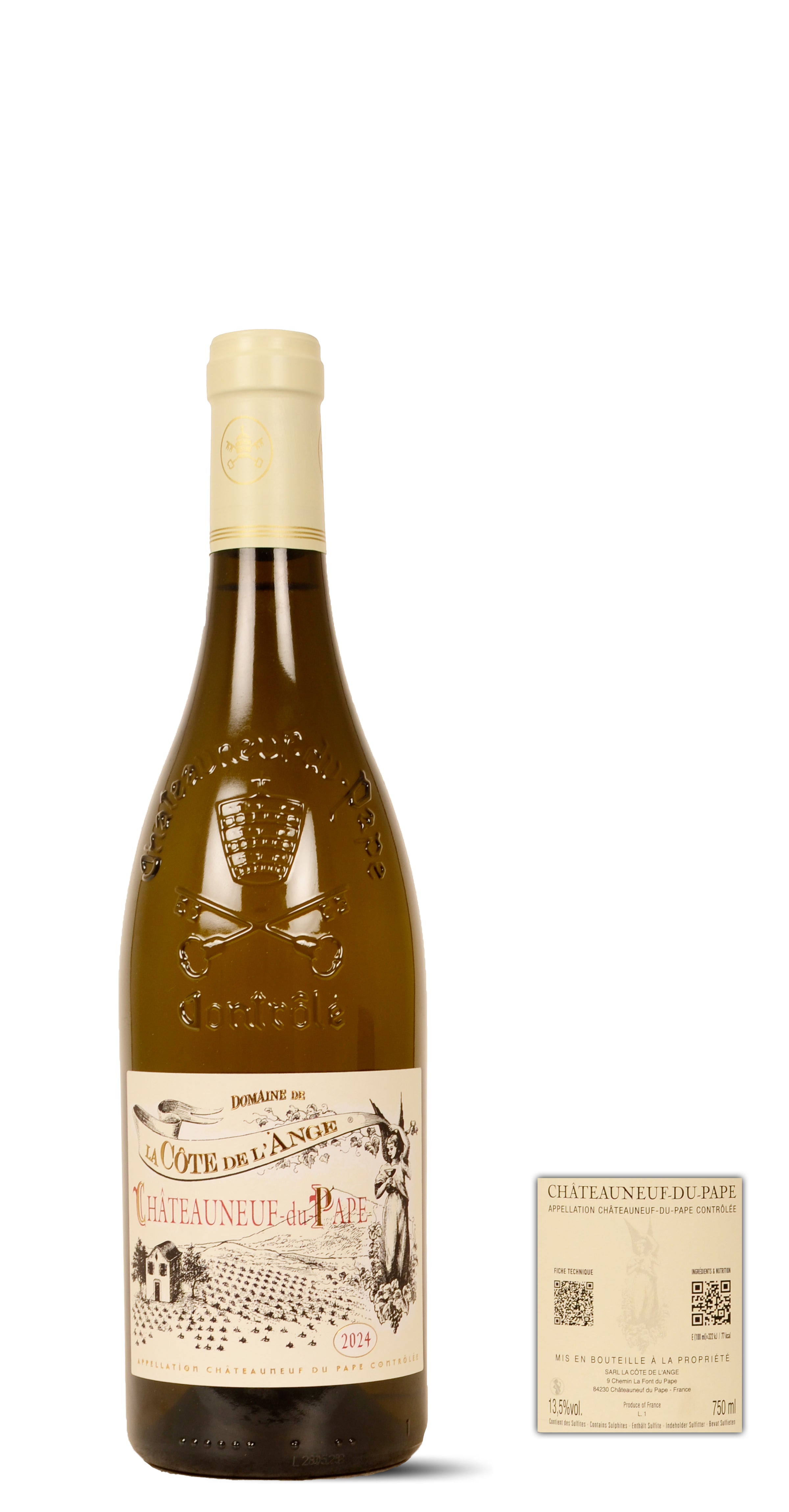 2024 - Domaine de la Côte de L'Ange - Châteauneuf-du-Pape blanc - 0,75 Ltr. - Blanc