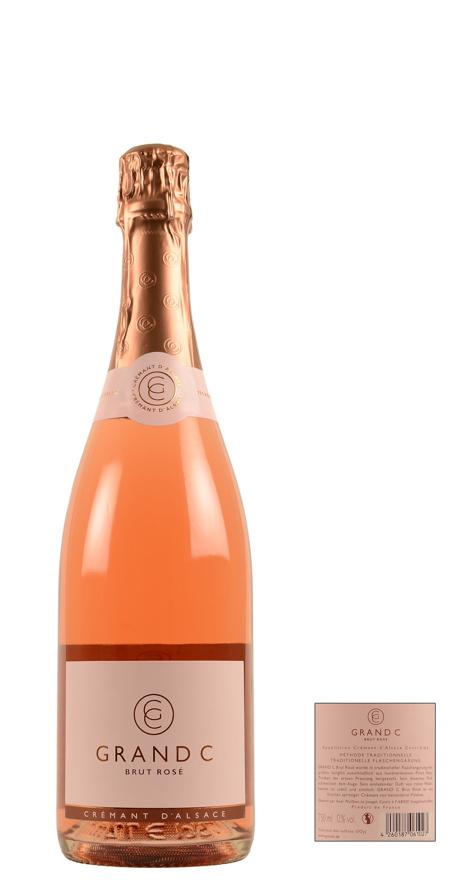 GRANDC - Crémant d'Alsace Rosé - Brut Rosé - 0,75 Ltr. - Rosé