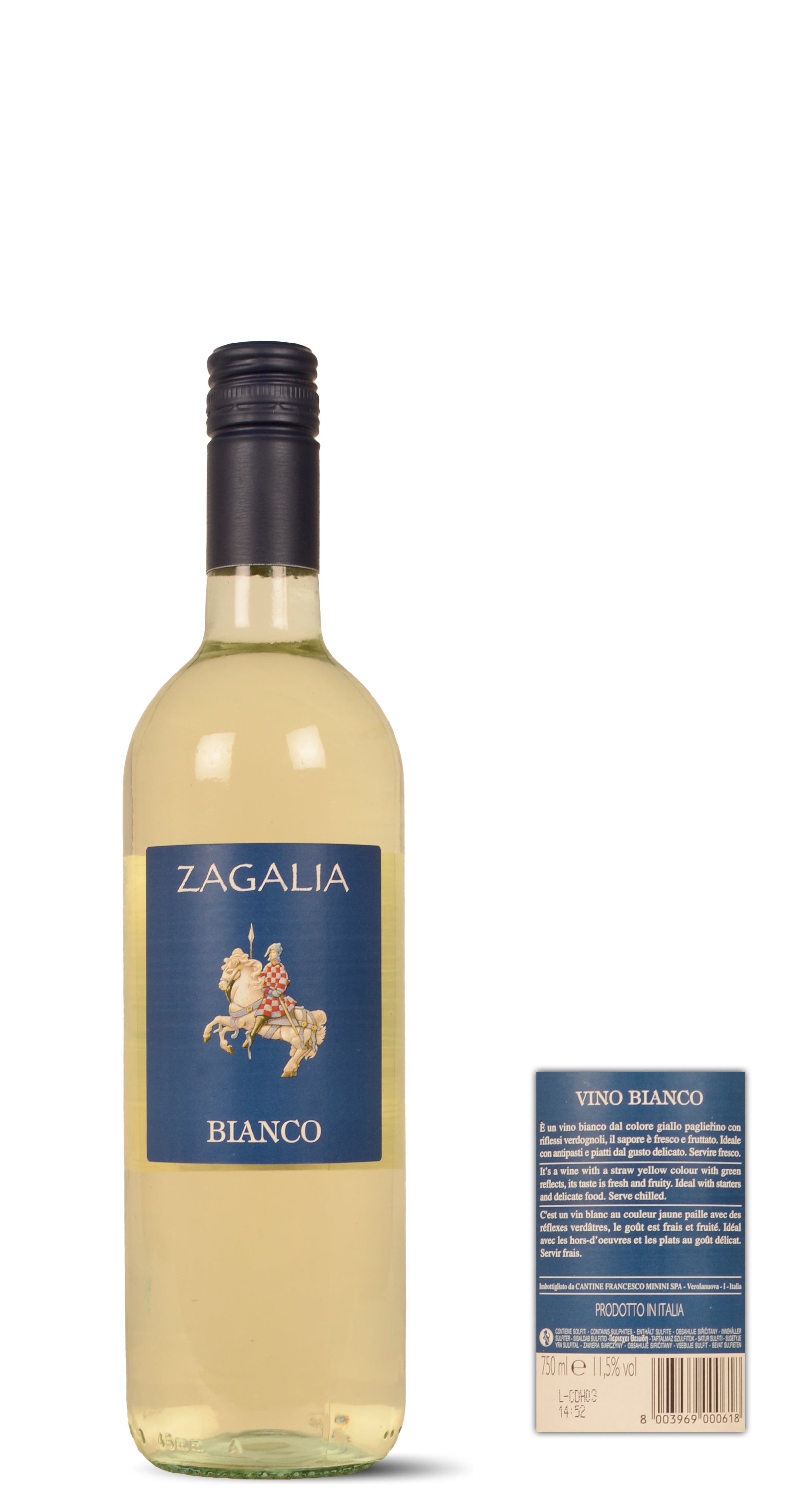 2024 Cantine Minini ZAGALIA Vino Bianco Veneto  0,75 Ltr.  Bianco