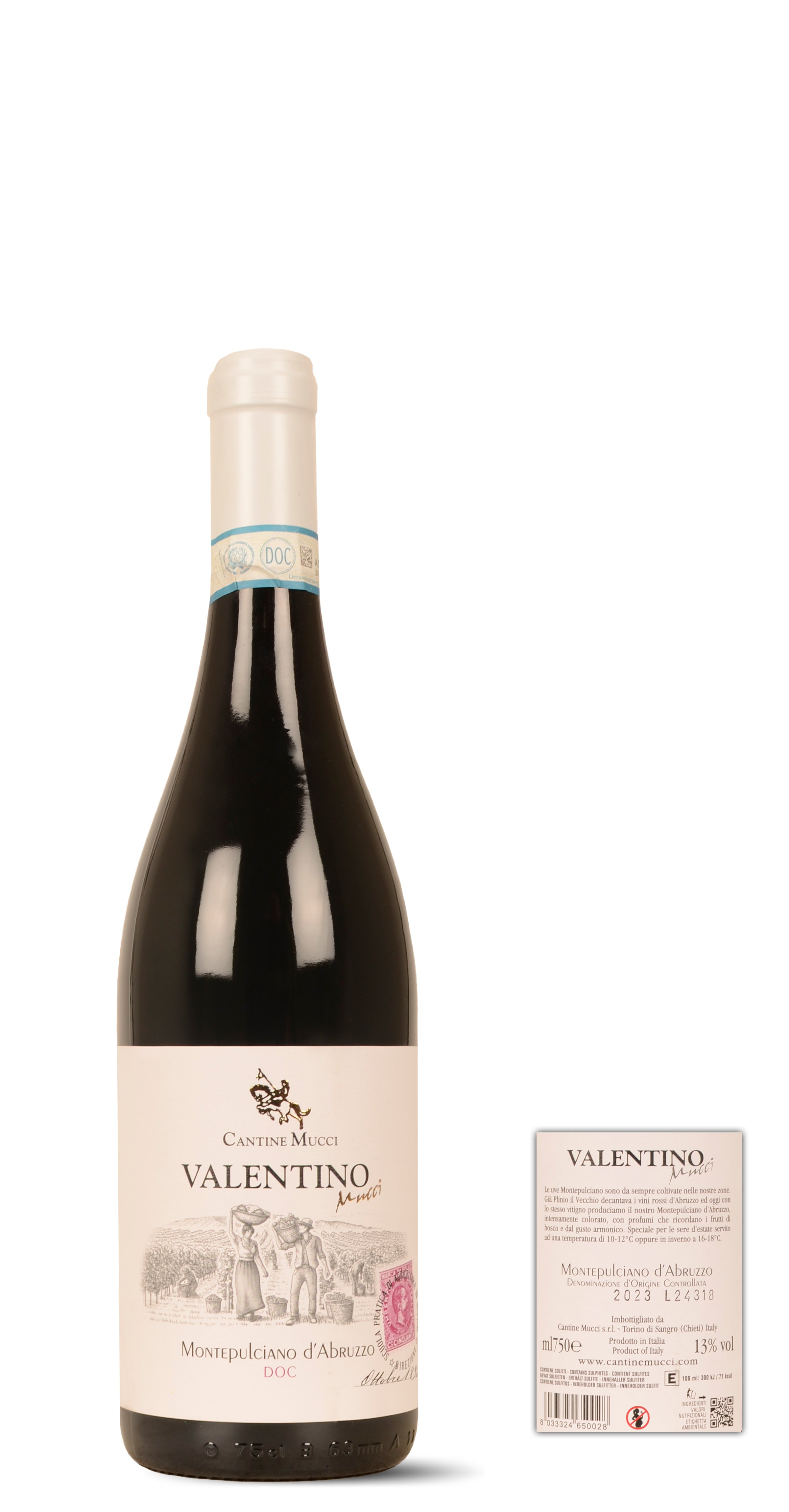 2023 - Cantine Mucci - Valentino - Montepulciano d'Abruzzo - 0,75 Ltr. - Rosso