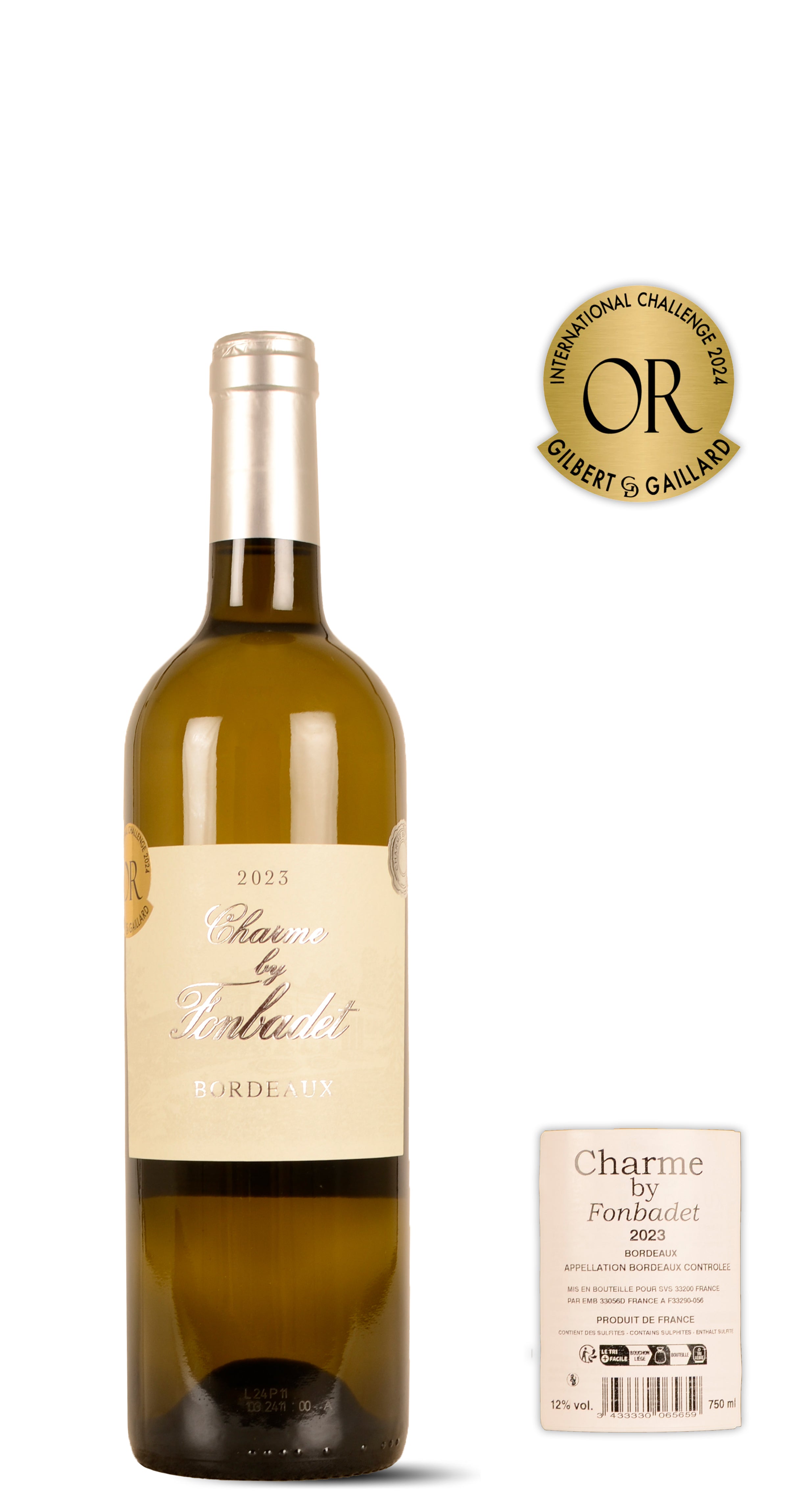 2023 - Fonbadet - Charme de Fonbadet 'Sauvignon' Fût de Chêne - Bordeaux - 0,75 Ltr. - Blanc