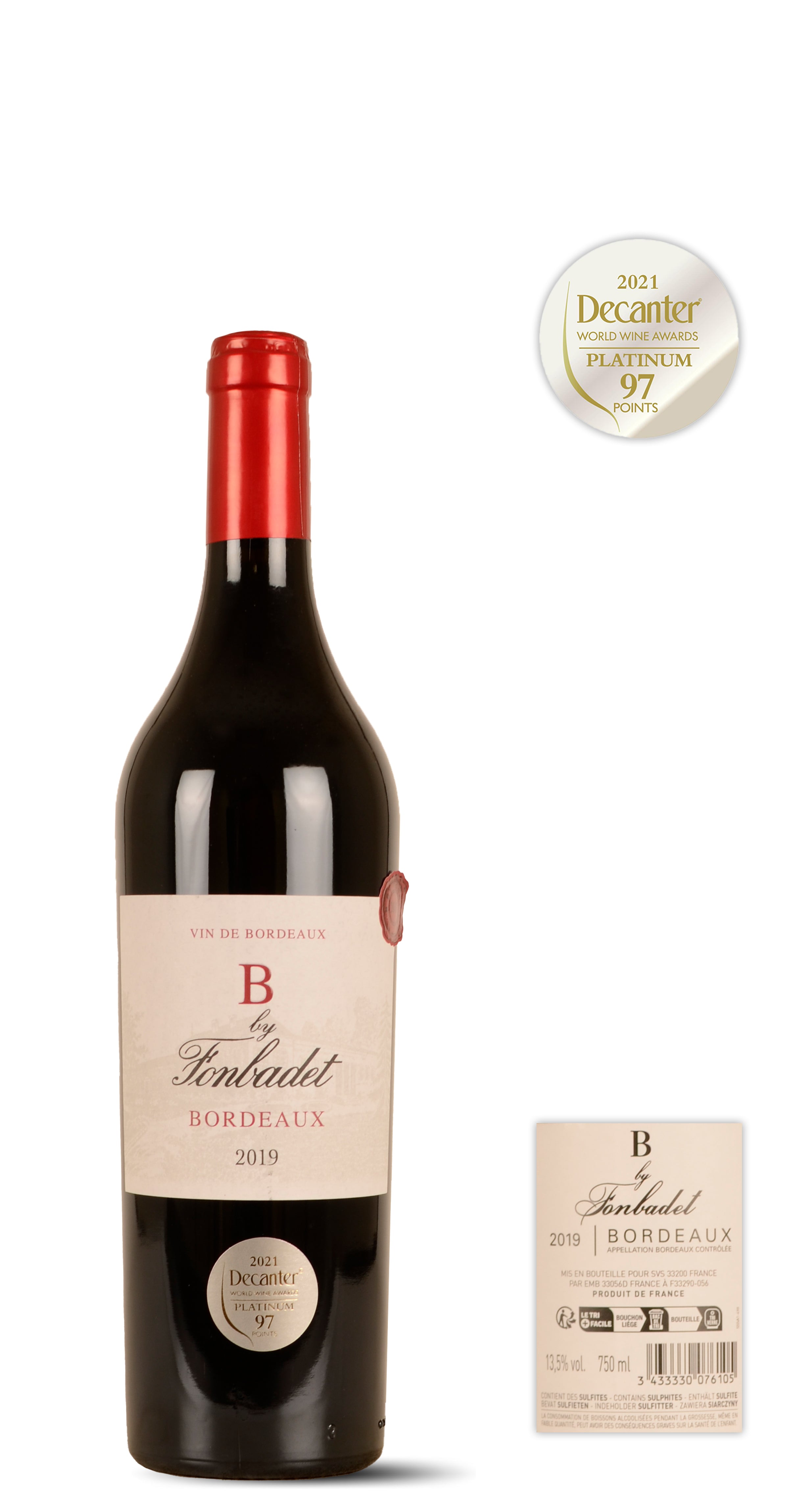 2019 - Fonbadet - B by Fonbadet - Bordeaux - 0,75 Ltr. - Rouge