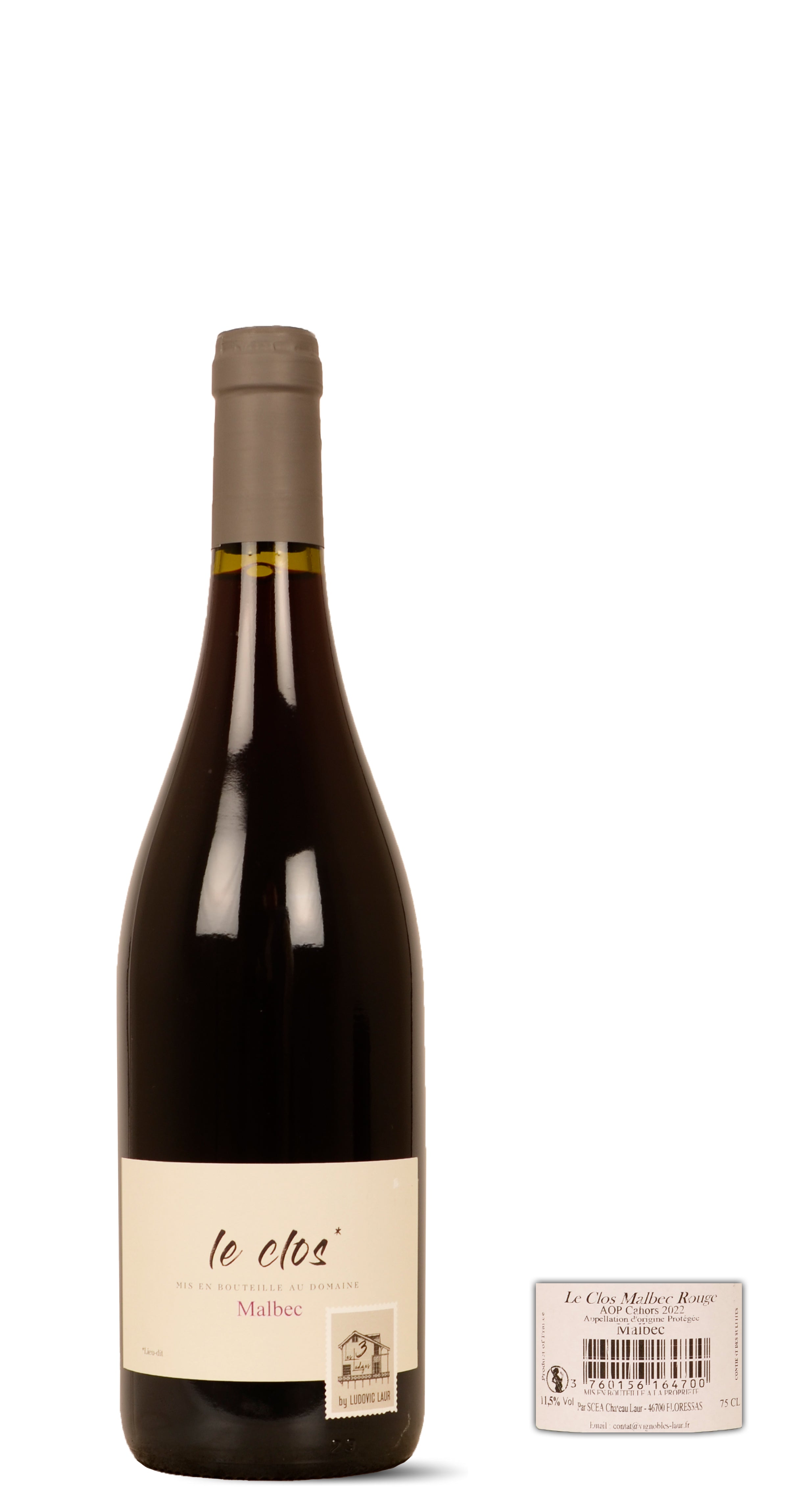 2022 Les Lodges Le Clos - Ludovic Laur Malbec - Cahors  0,75 Ltr.  Rouge