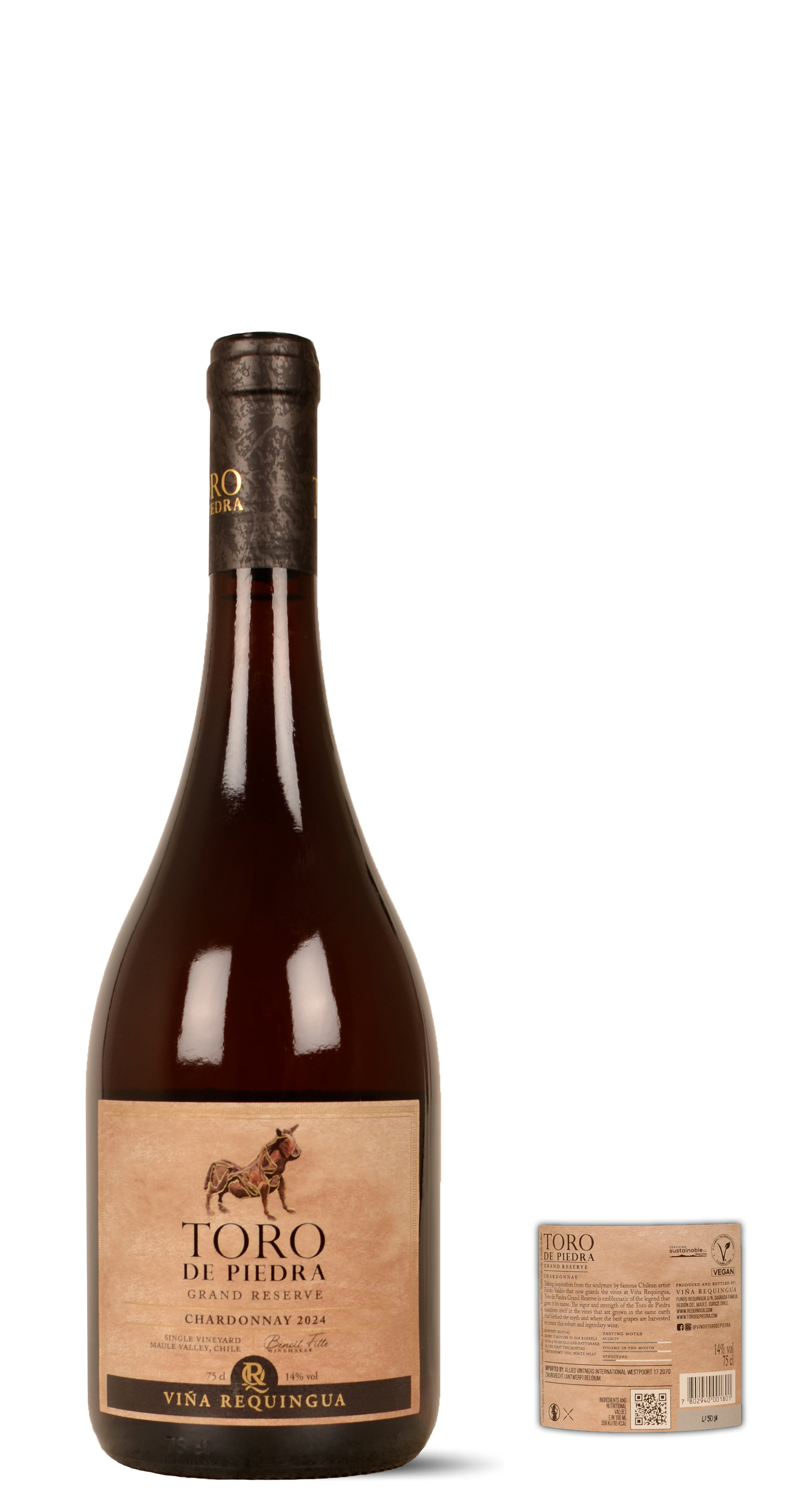 2024 - Toro de Piedra - Viña Requingua - Chardonnay - Grand Reserve - 0,75 Ltr. - Blanco